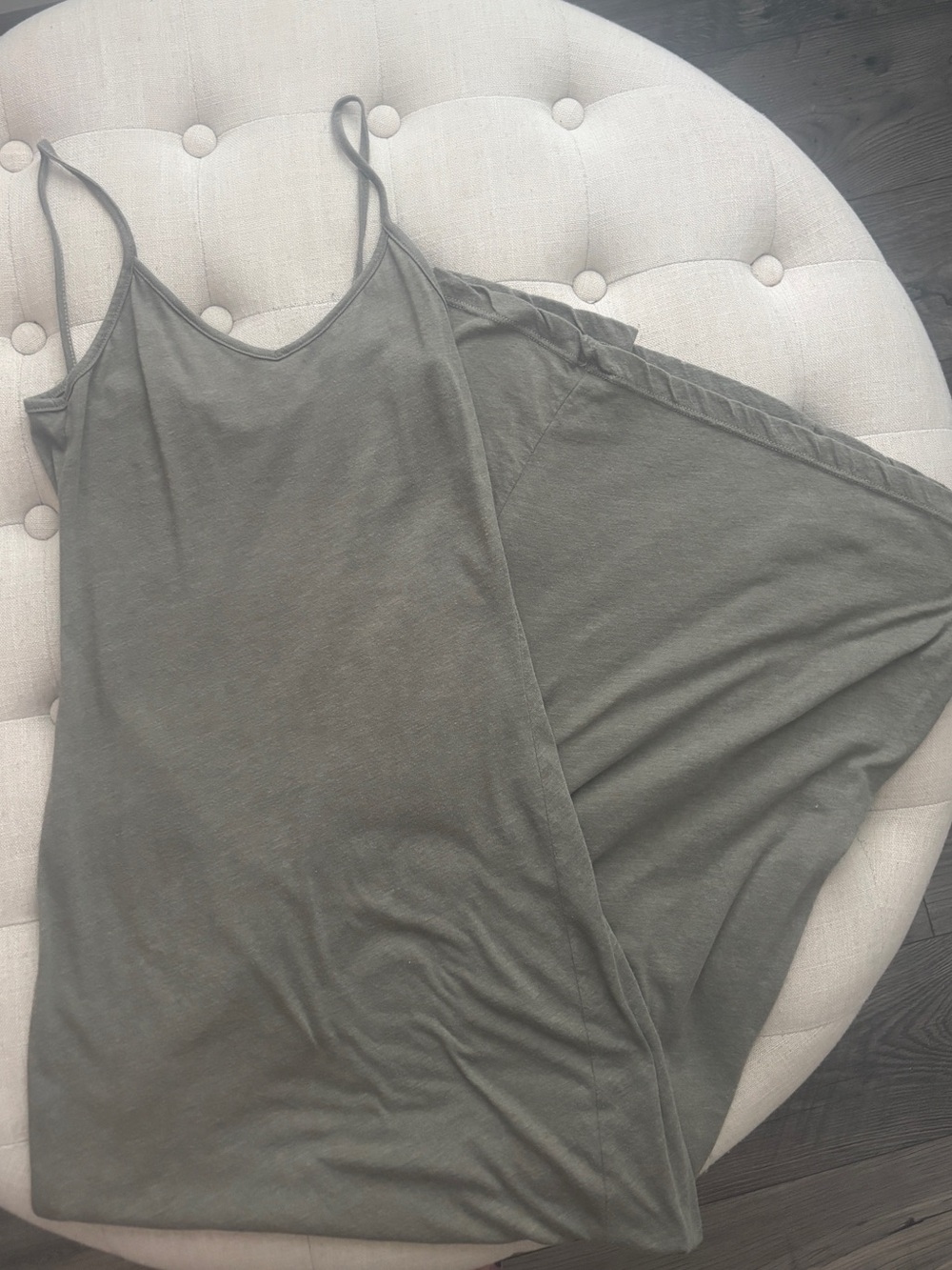 American Apparel Olive Green Spaghetti Strap Slip Dress
